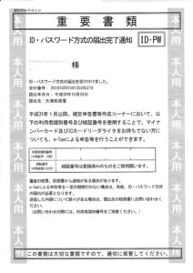 ID・パスワード方式の届出完了通知2